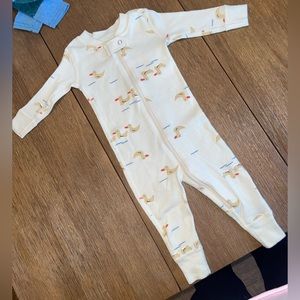 Hanna Andersson rubber ducks zip romper